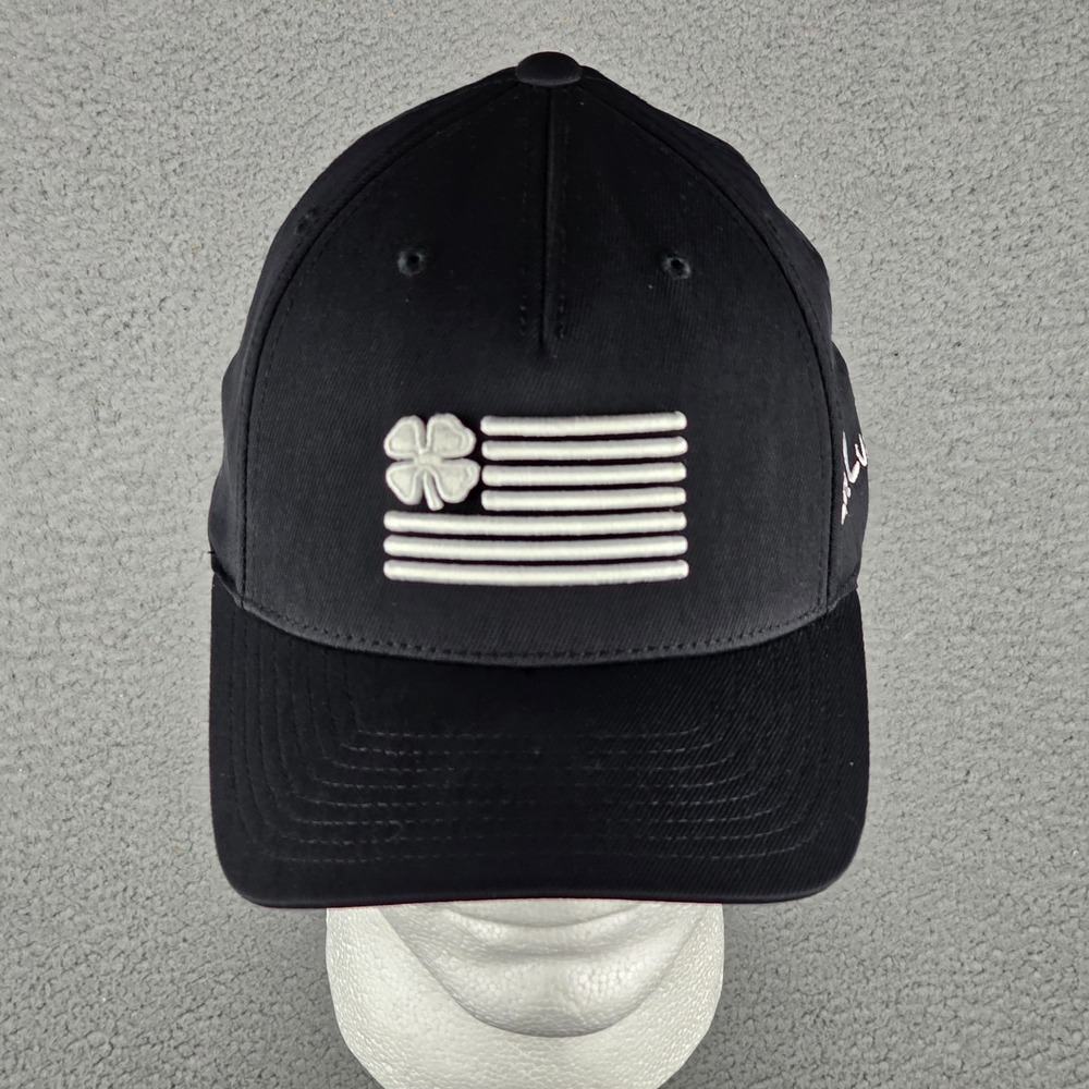 Black Clover‎ Snapback Hat Golf Cap Black USA American Flag 110 Live Lucky
